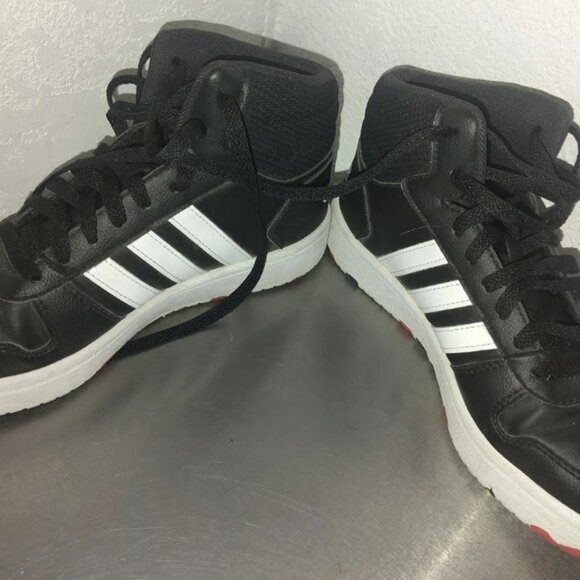 Adidas Youth Mid Top High Tops Black Stripe Red Letters Size 6 Boys Athletic GUC - Picture 3 of 7